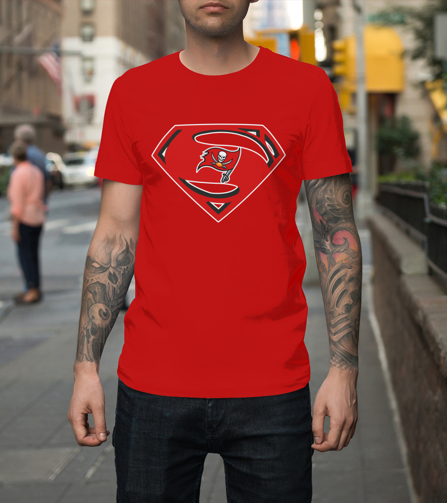 Tampa Bay Buccaneers Super Logo Red And Black T-Shirt