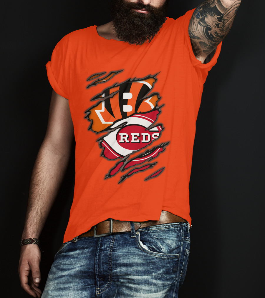 Bengals Reds Cincinnati Sports Claw Marks T-Shirt