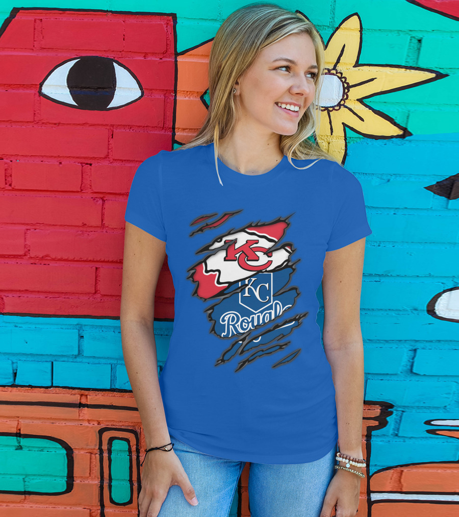 Kansas City Chiefs Royals KC Logo Mashup T-Shirt