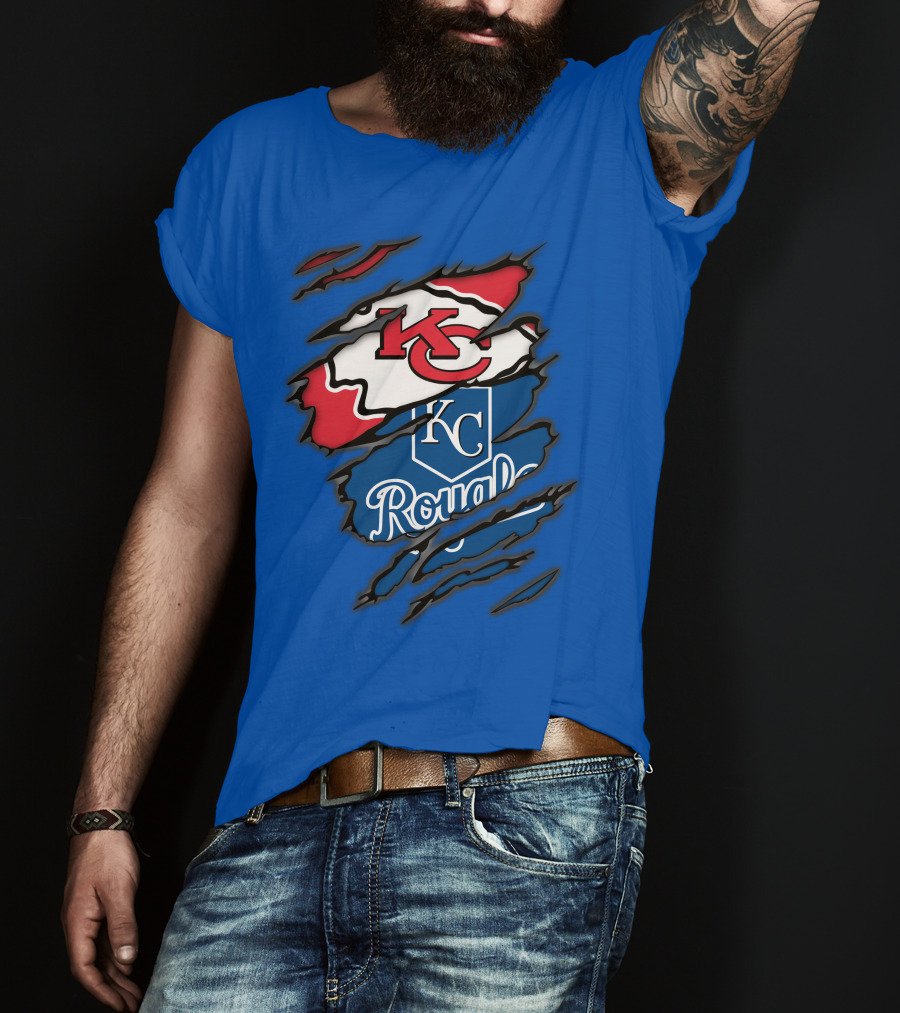 Kansas City Chiefs Royals KC Logo Mashup T-Shirt