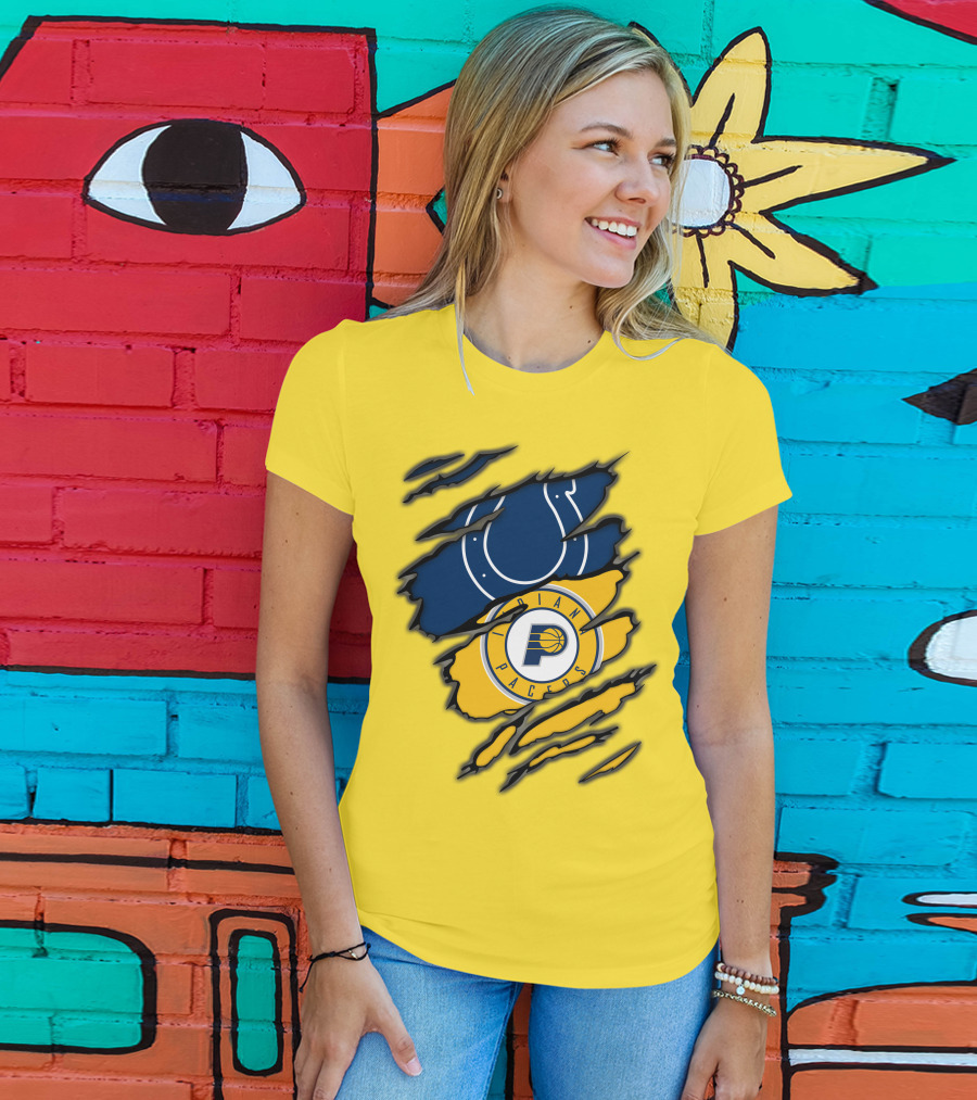 Indianapolis Colts Pacers Logos Collaboration T-Shirt