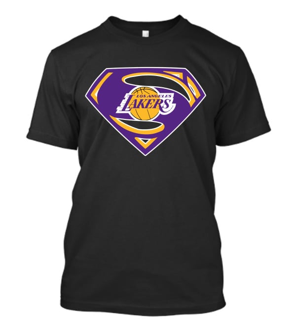 Los Angeles Lakers Purple Superman Shield T-Shirt