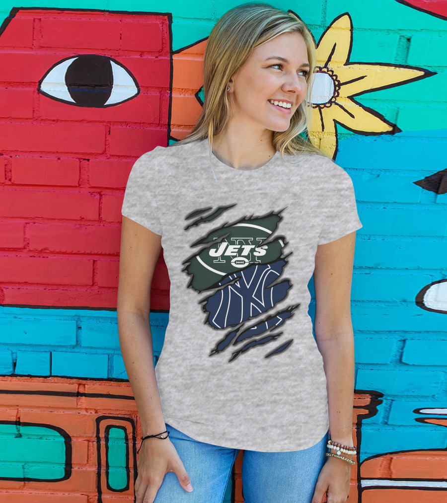 Jets Yankees Ny Football Baseball Logos T-Shirt