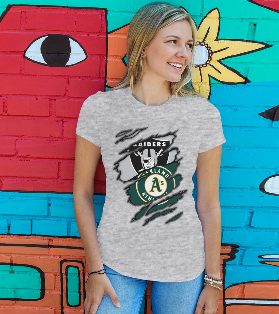 Raiders Oakland Athletics A's Logo Crossover T-Shirt