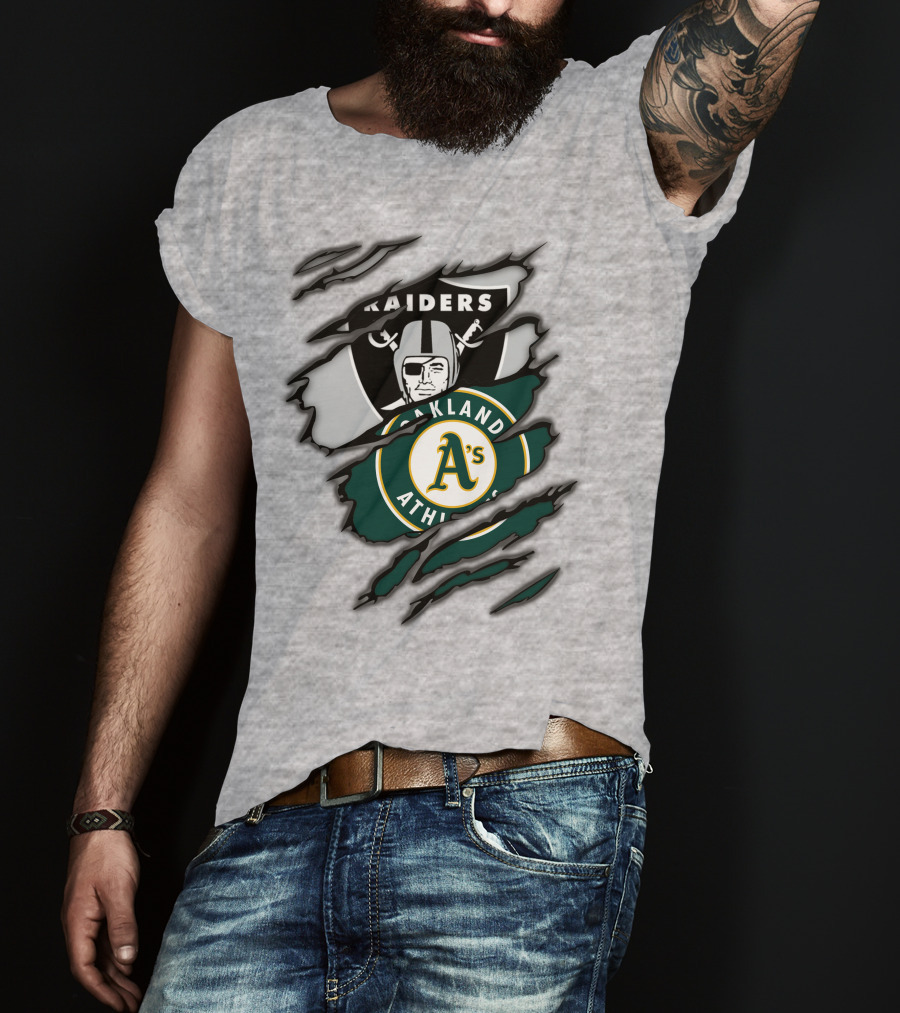 Raiders Oakland Athletics A's Logo Crossover T-Shirt