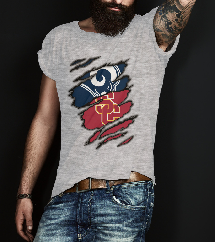 Rams USC Trojans Claw Marks T-Shirt