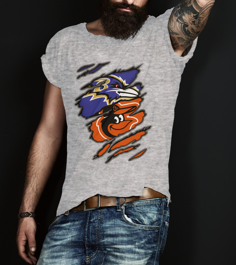 Baltimore Ravens Orioles Logo Mashup T-Shirt