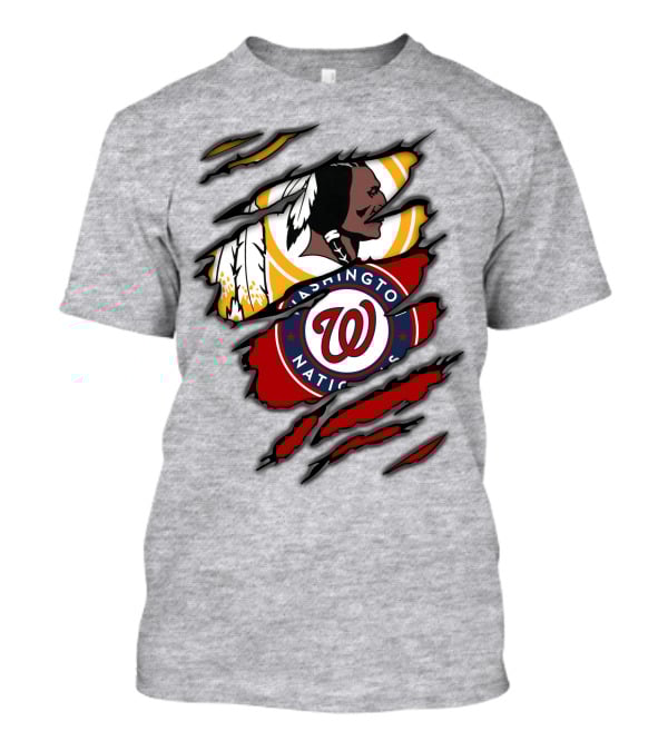 Washington Redskins And Washington Nationals Logo Mashup T-Shirt