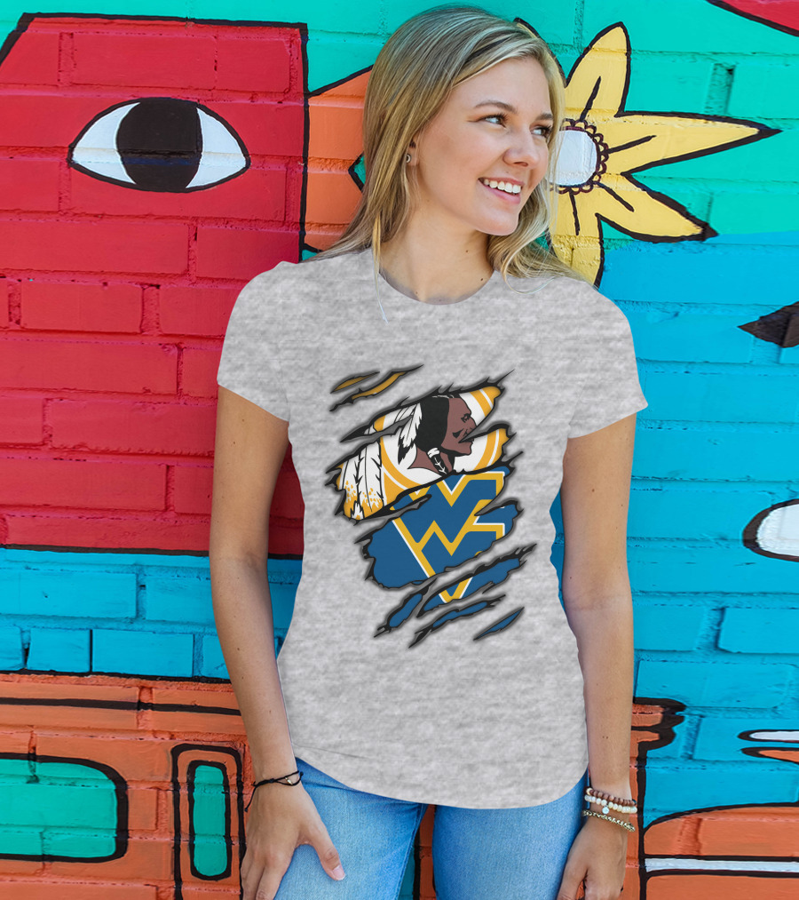 West Virginia Mountaineers Redskins Mashup T-Shirt
