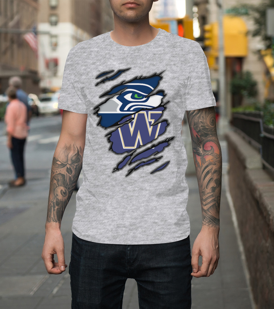 Seahawks Huskies W Logo Combo T-Shirt
