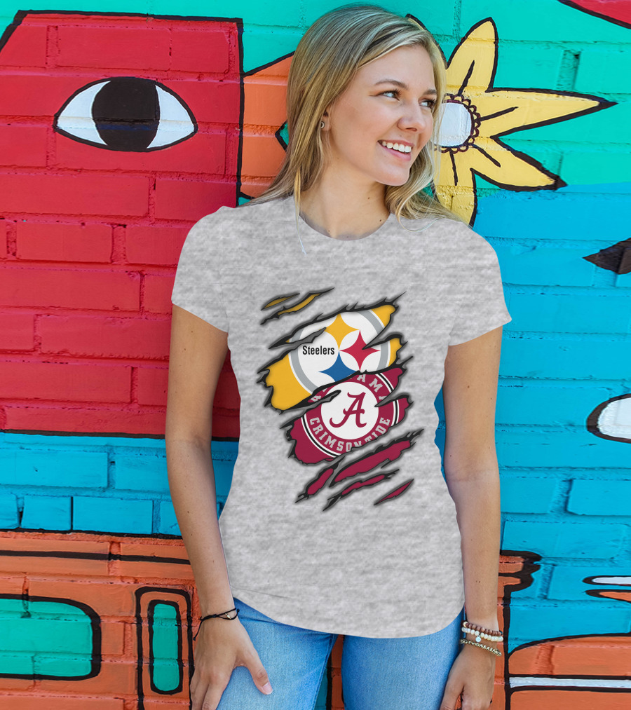 Steelers Alabama Crimson Tide Rip T-Shirt