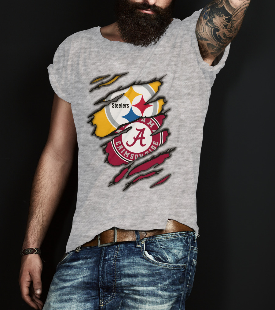 Steelers Alabama Crimson Tide Rip T-Shirt