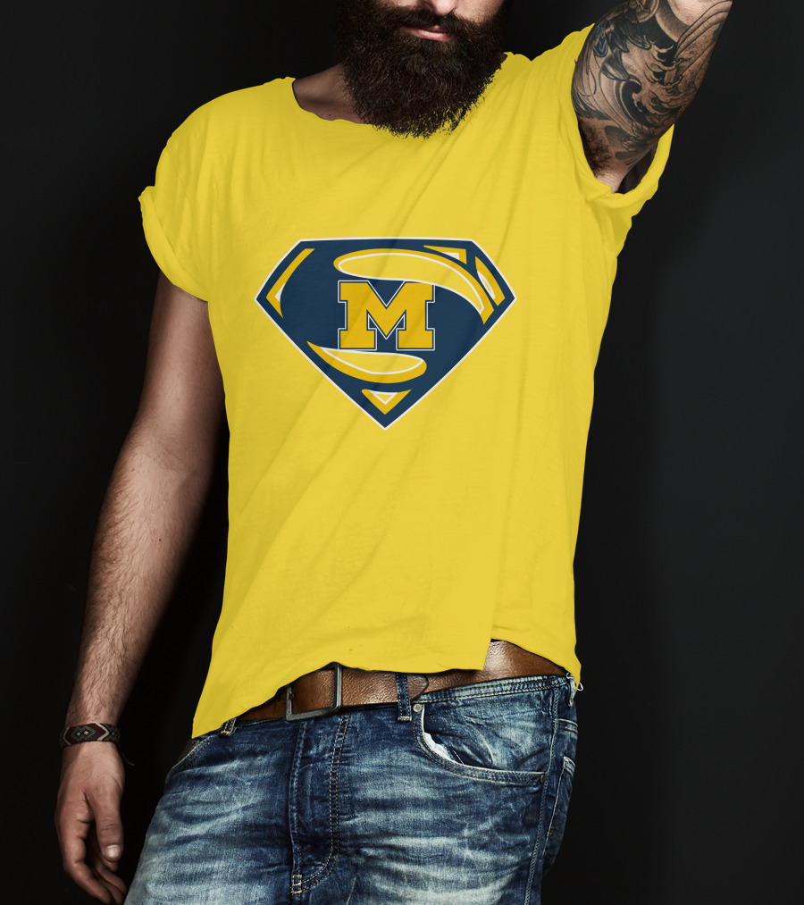 Michigan Wolverines Superman Logo Mashup T-Shirt