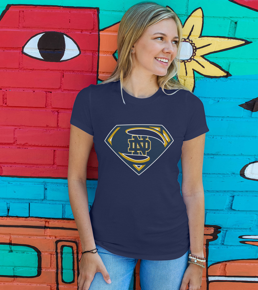 Notre Dame Fighting Irish Superman Logo ND T-Shirt