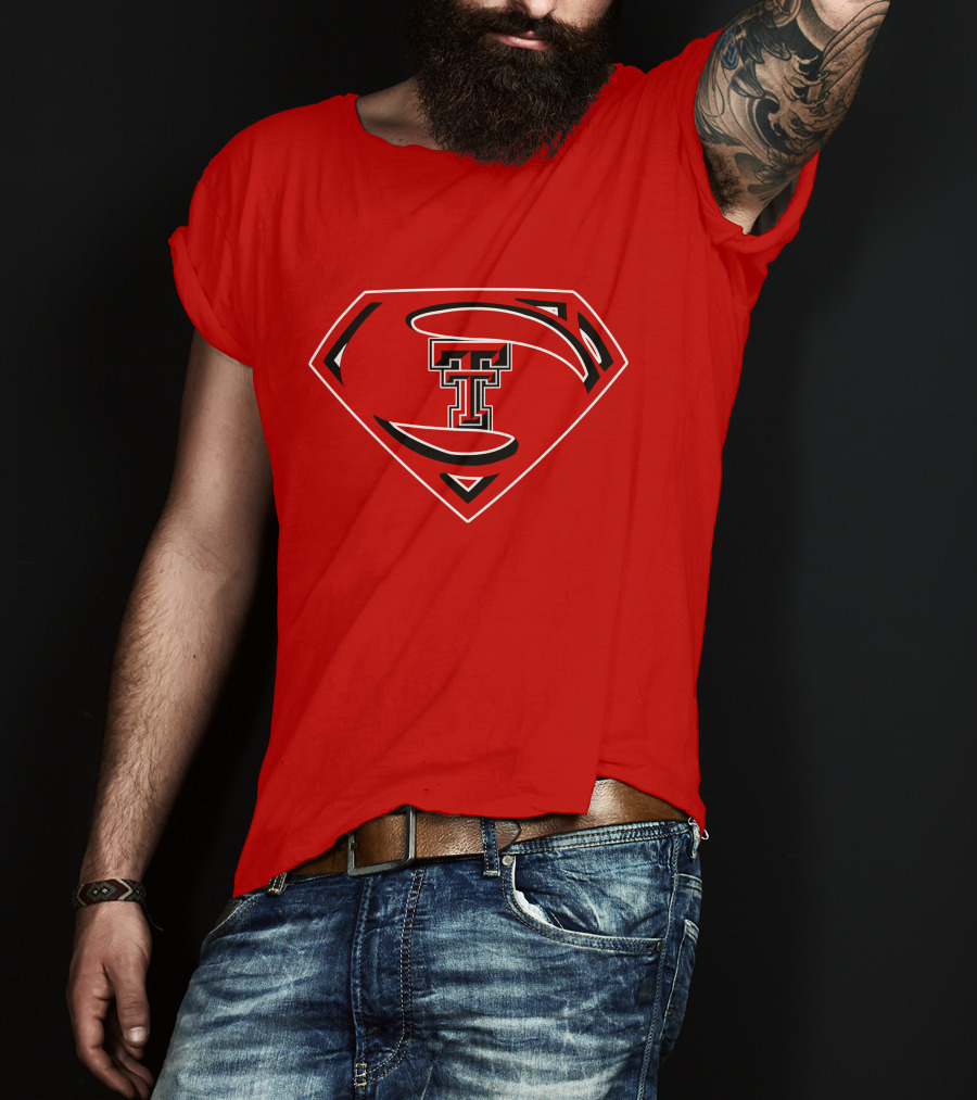 Superman Texas Tech Red Raiders Logo Emblem T-Shirt