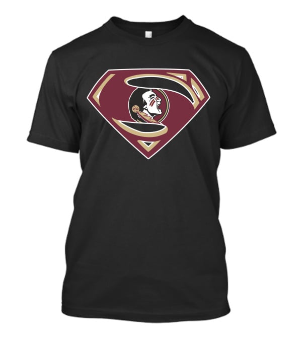 Superman Seminoles Logo With Florida State Seminole Head T-Shirt