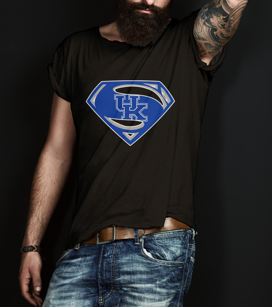 Superman UK Wildcats Logo Blue Shield T-Shirt