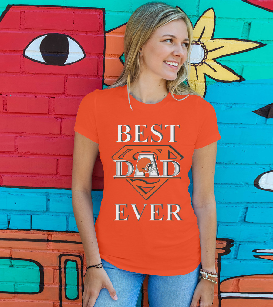 BEST DAD EVER Browns Helmets Superman T-Shirt