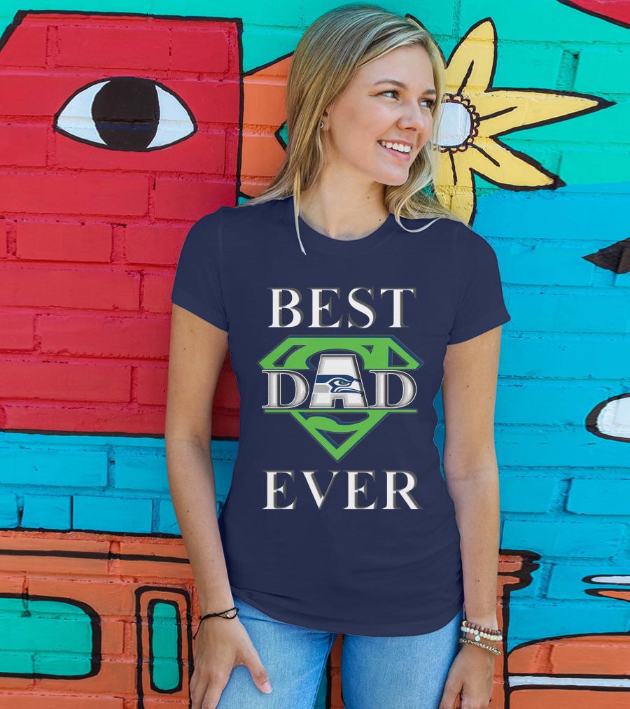 Seahawks Best Dad Ever Superhero T-Shirt