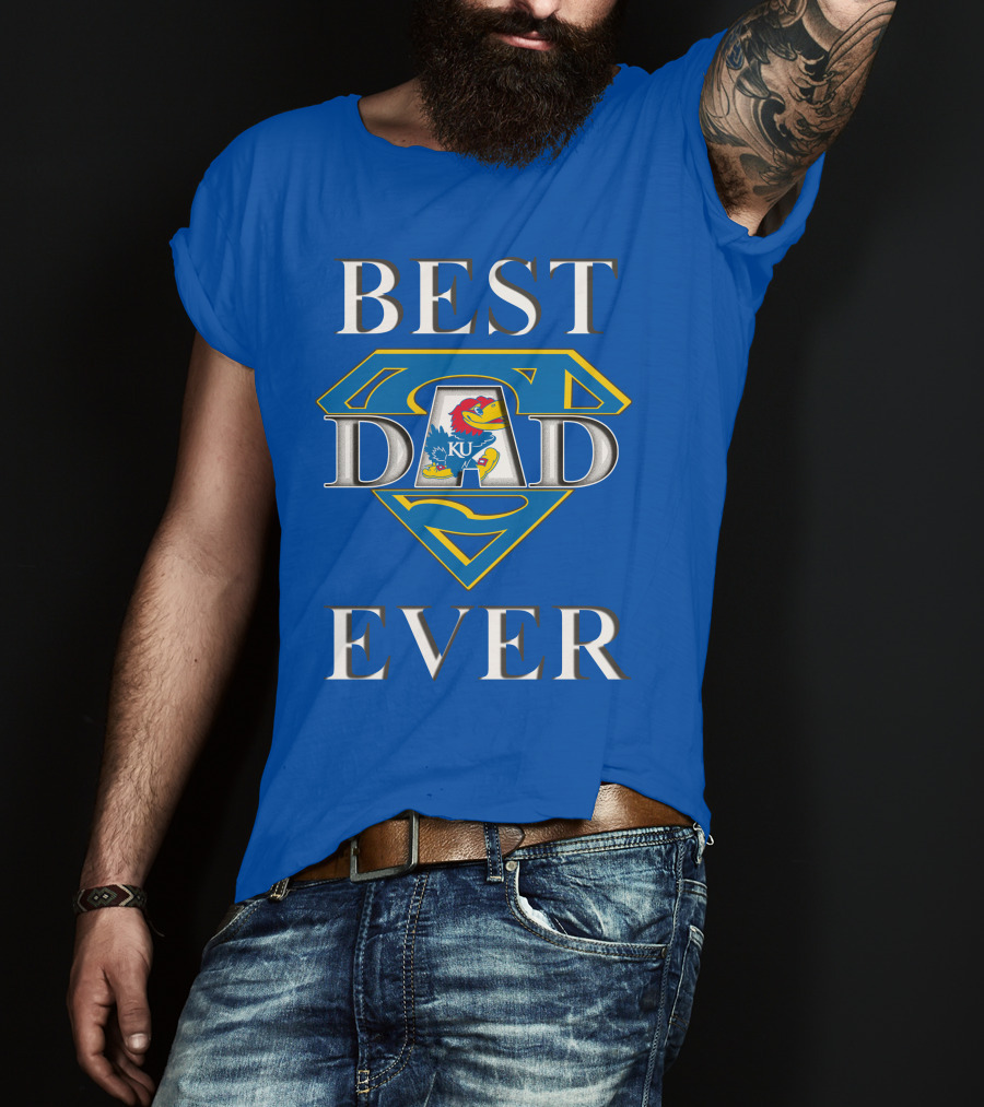 Best Dad Ever Kansas Jayhawks Super Dad T-Shirt