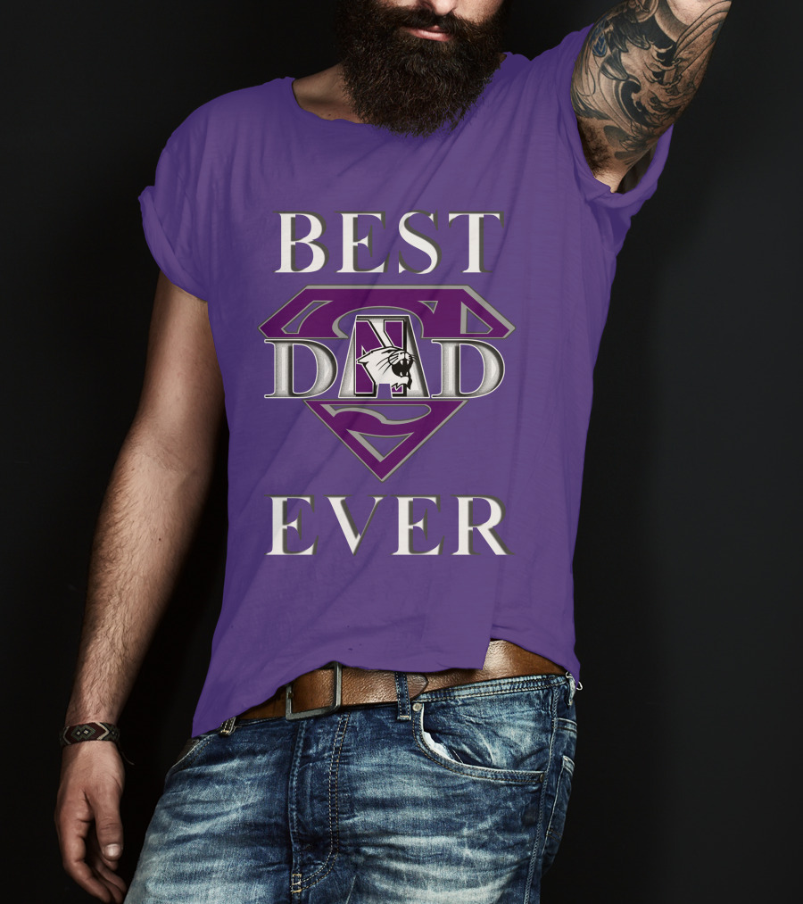Northwestern Wildcats Best Dad Ever Superman T-Shirt