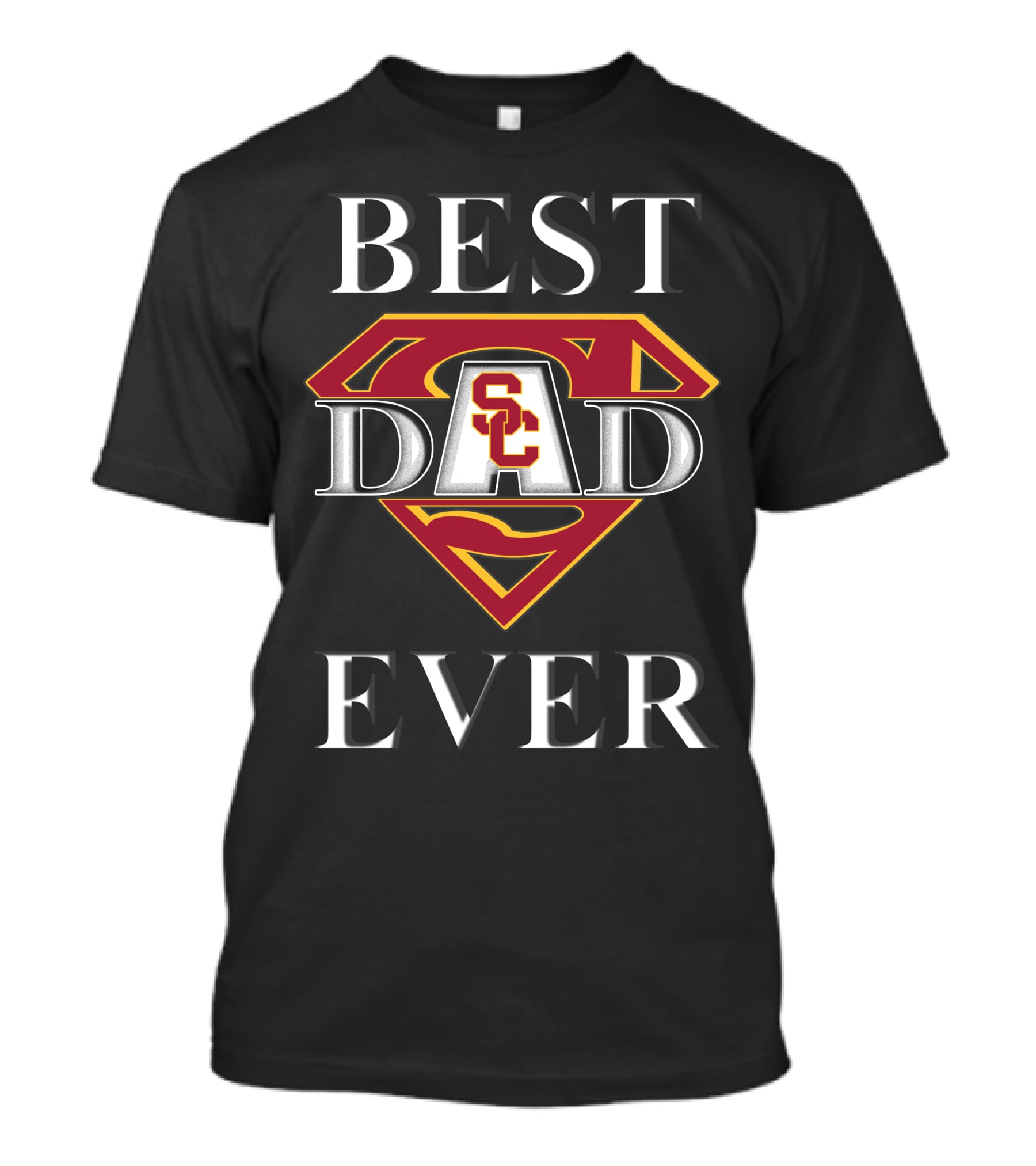 BEST DAD EVER USC Trojans Superhero Shield T-Shirt