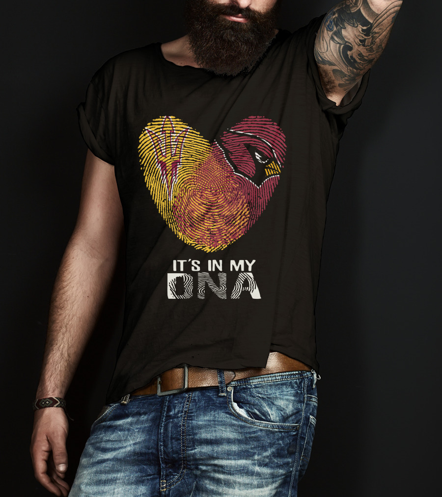 It's In My DNA Cardinals Arizona State Fingerprint T-Shirt