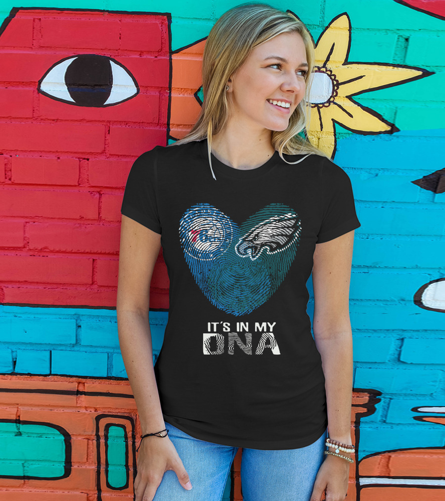 Philadelphia Eagles 76ers Fingerprint It's In My DNA T-Shirt