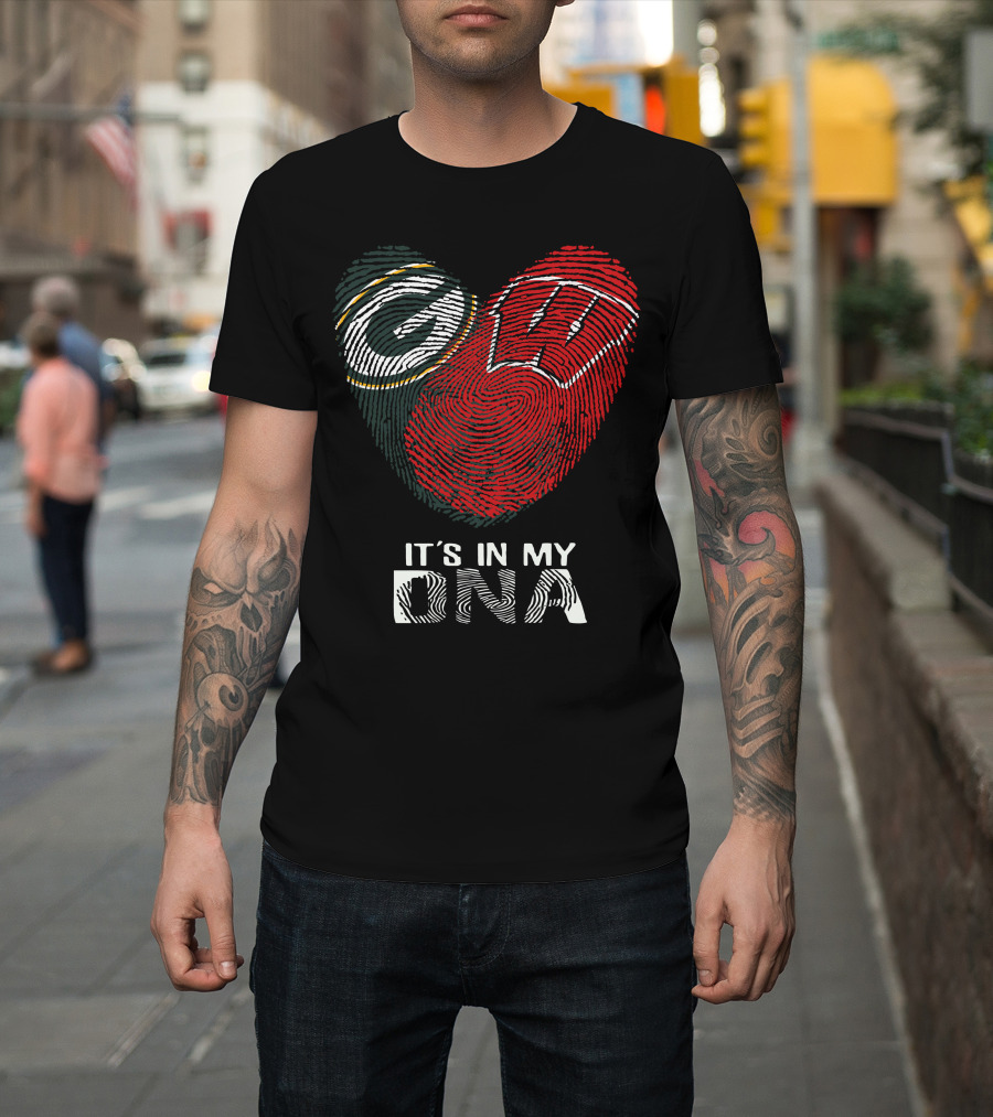 Packers Badgers It's In My Dna Fingerprint T-Shirt