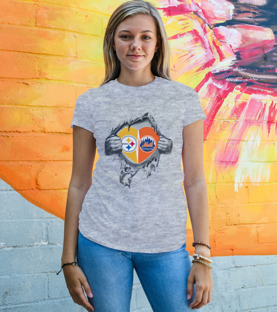 Steelers Mets Heart Tearing T-Shirt