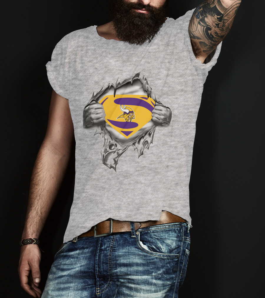 Minnesota Vikings Superman Logo Fan Gear T-Shirt