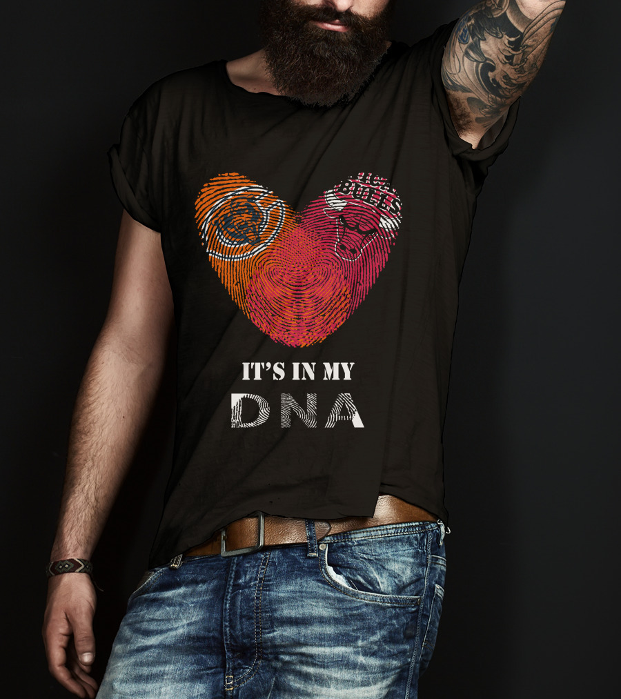 Chicago Bears Bulls Heart It's In My DNA T-Shirt