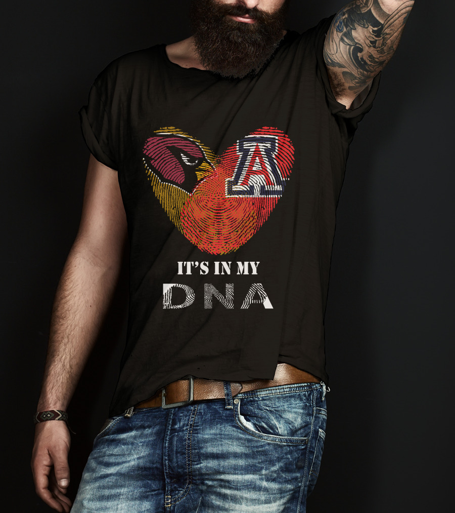 Arizona Cardinals Wildcats Heart It's In My DNA T-Shirt