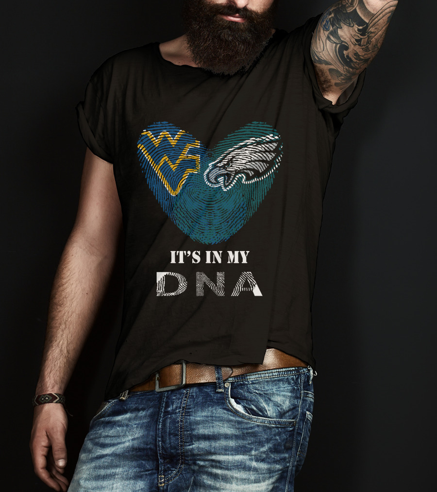 Eagles WV It's In My DNA Fingerprint Heart T-Shirt