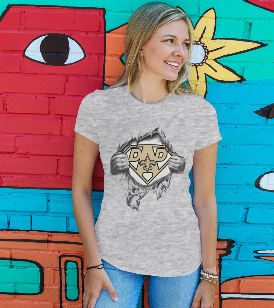 Saints Super Dad Fleur-De-Lis Logo Peeling Costume T-Shirt