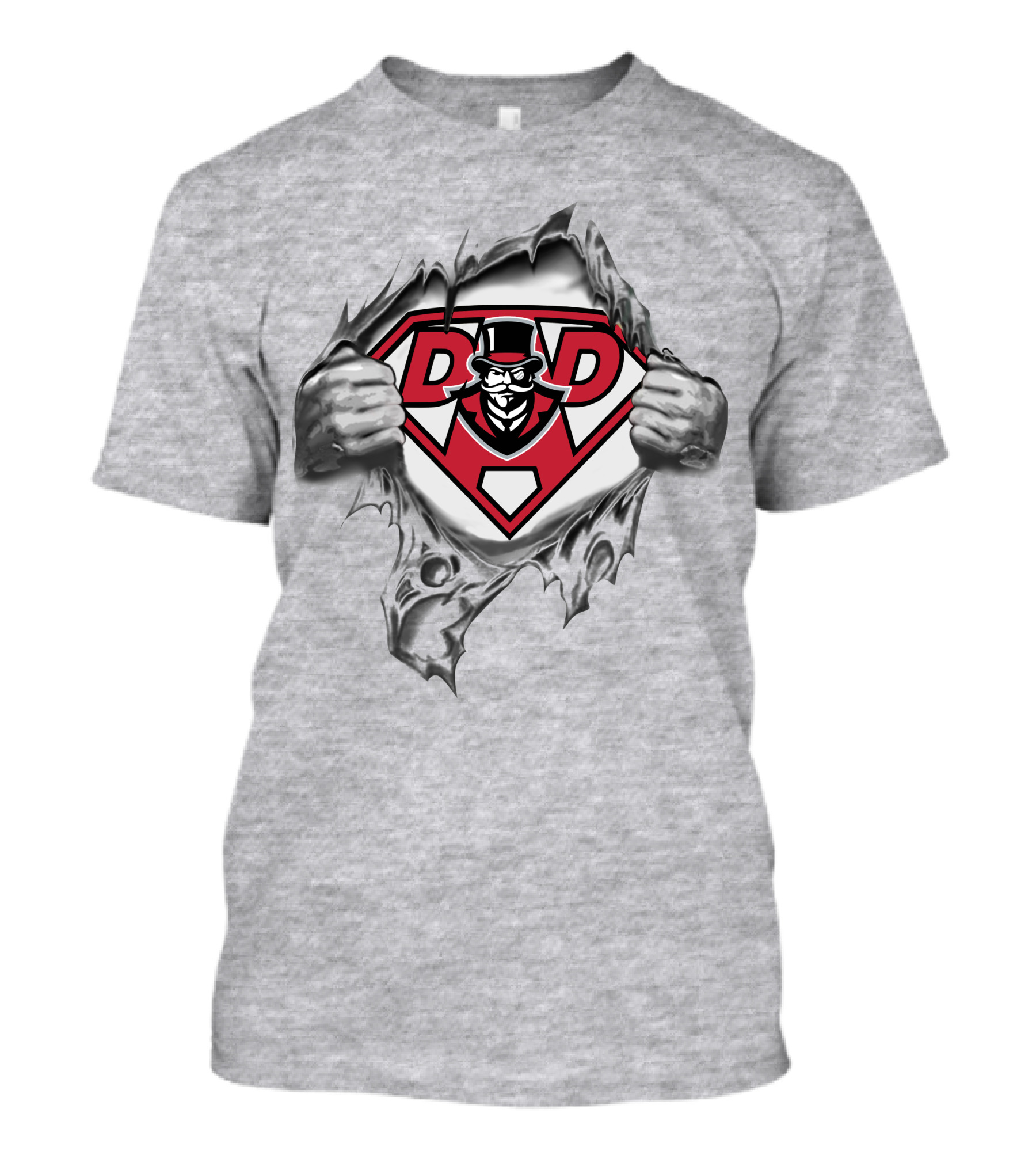 Austin Peay Super Dad Logo With Governor Mascot T-Shirt