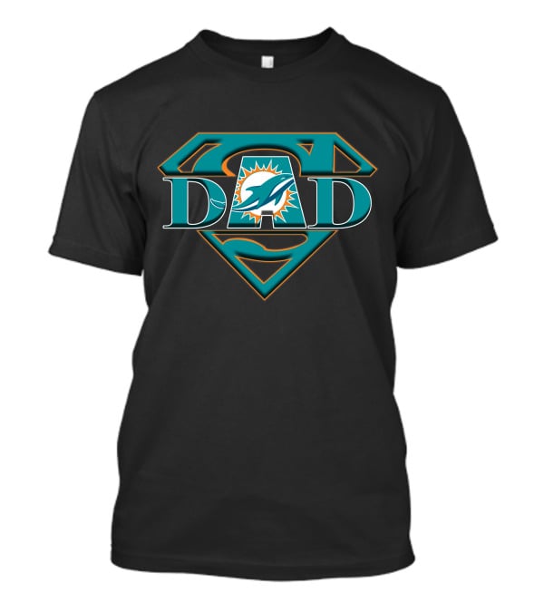 Dolphins Super Dad Superman Miami Football T-Shirt