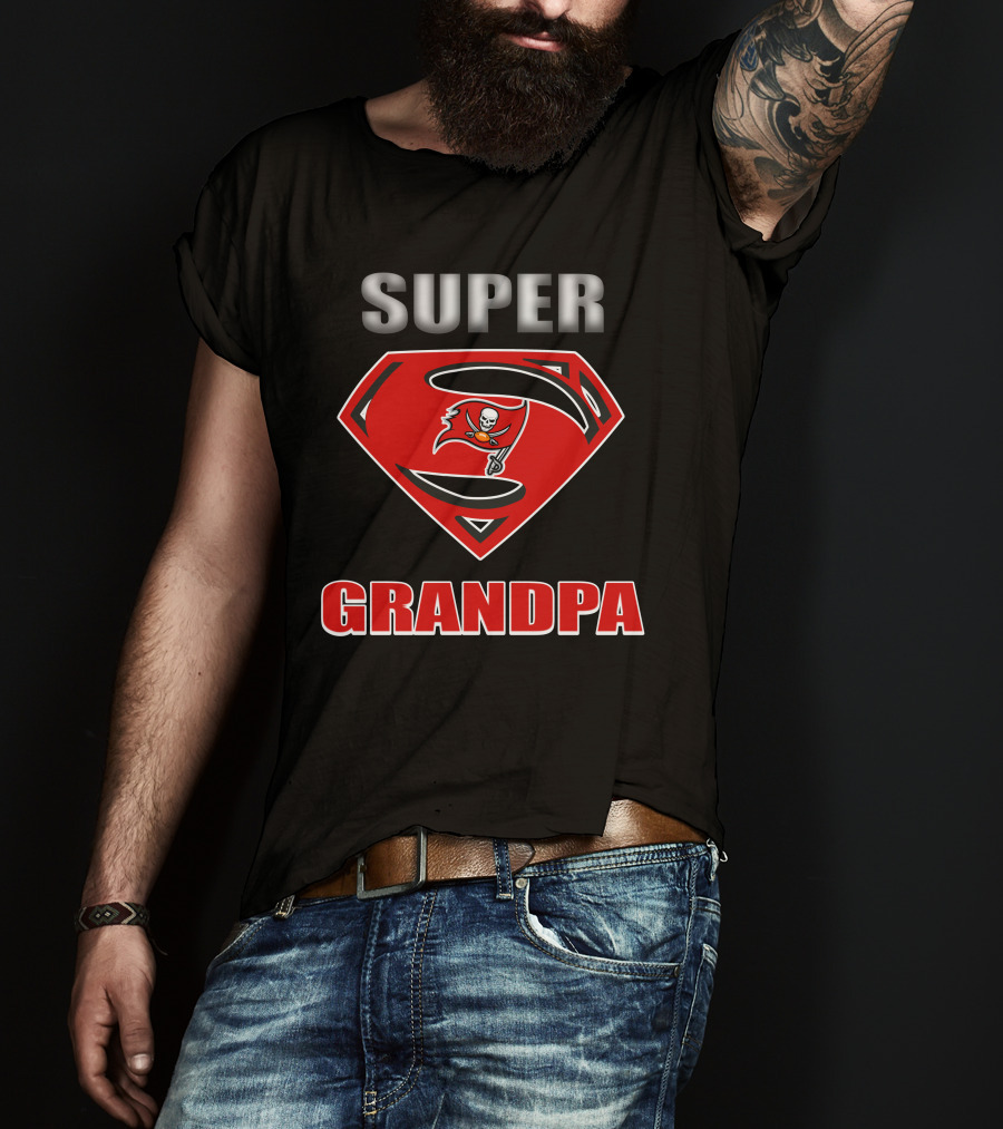 Super Grandpa Skull Flag Logo S Shield T-Shirt