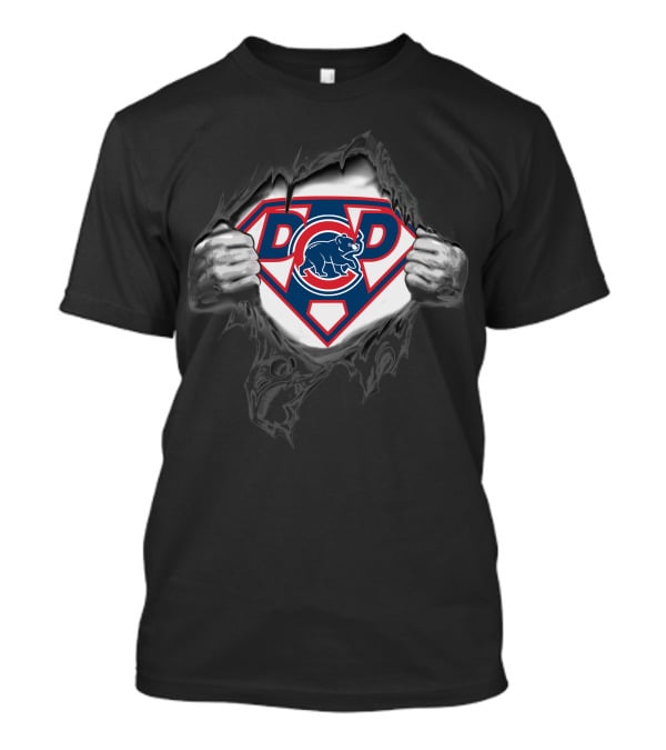Chicago Cubs Super Dad Emblem Burst T-Shirt