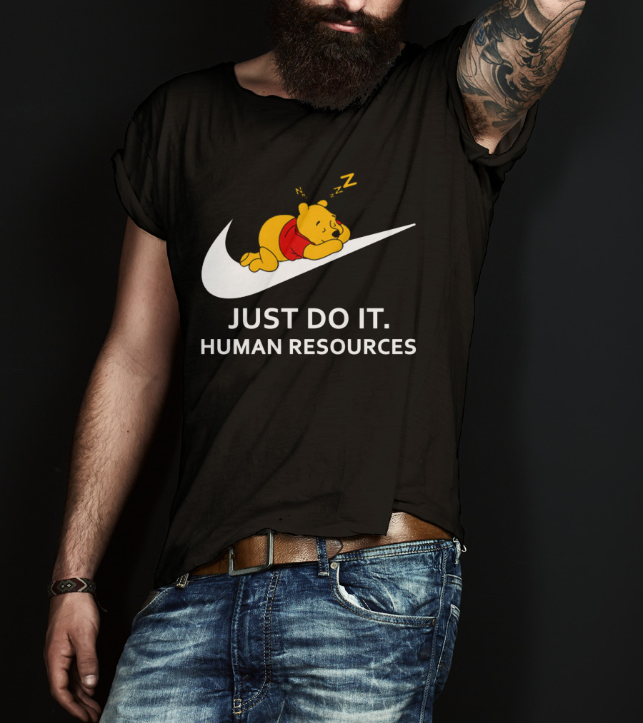 Winnie The Pooh Just Do It Human Resources Swoosh T-Shirt