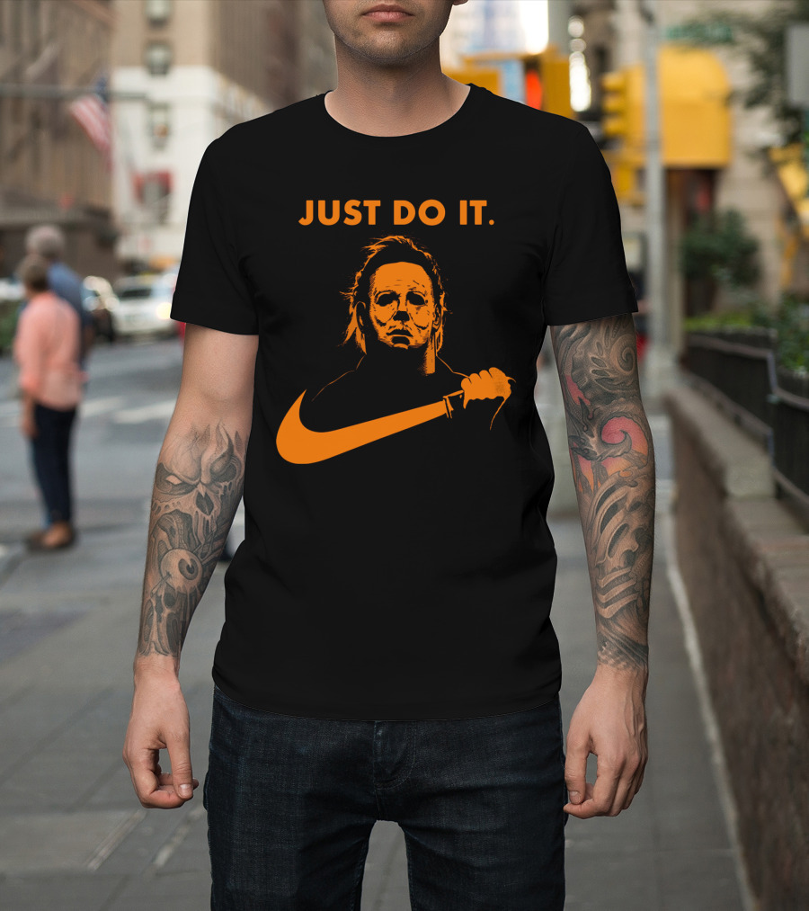 Just Do It Michael Myers Nike Halloween Knife T-Shirt