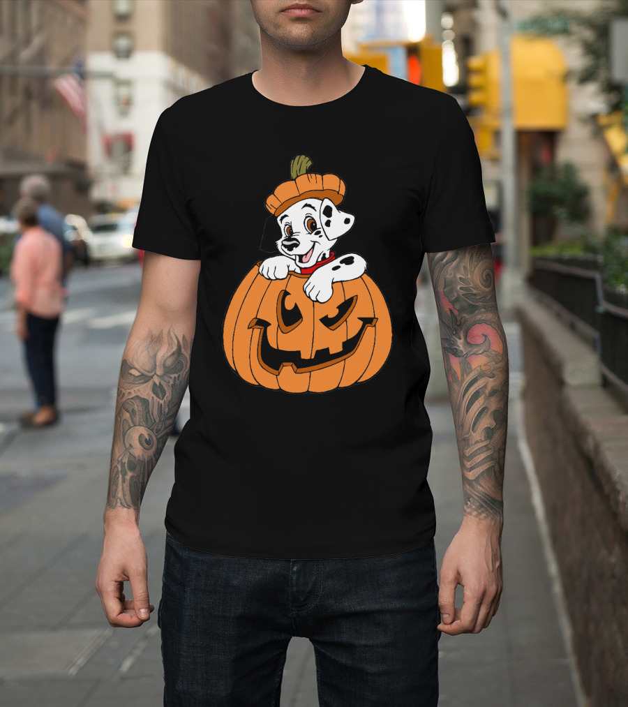Mickey Mouse Minnie Mouse Halloween Dalmatian Pumpkin The Walt Disney Company T-Shirt