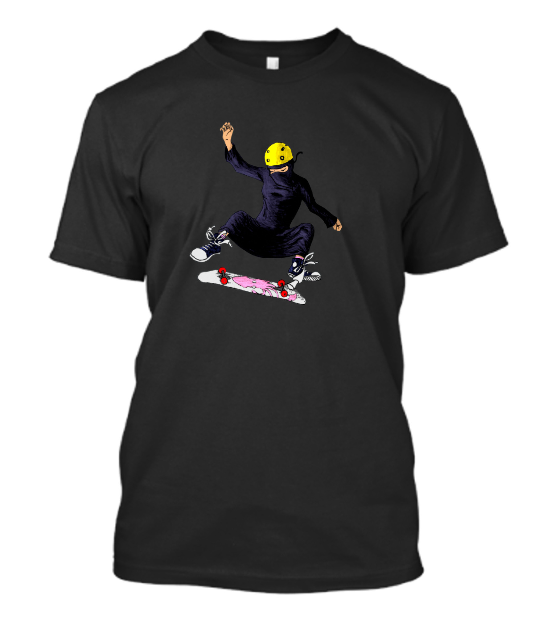 Halloween Skateboard Radical Islam Flying Trick Yellow Helmet T-Shirt