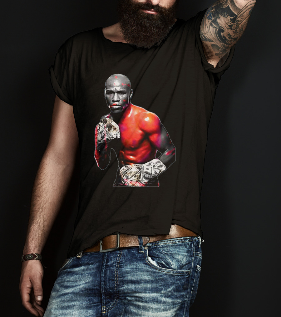 LesGo Men's Floyd Mayweather Jr Money Gloves Bold Boxing T-Shirt
