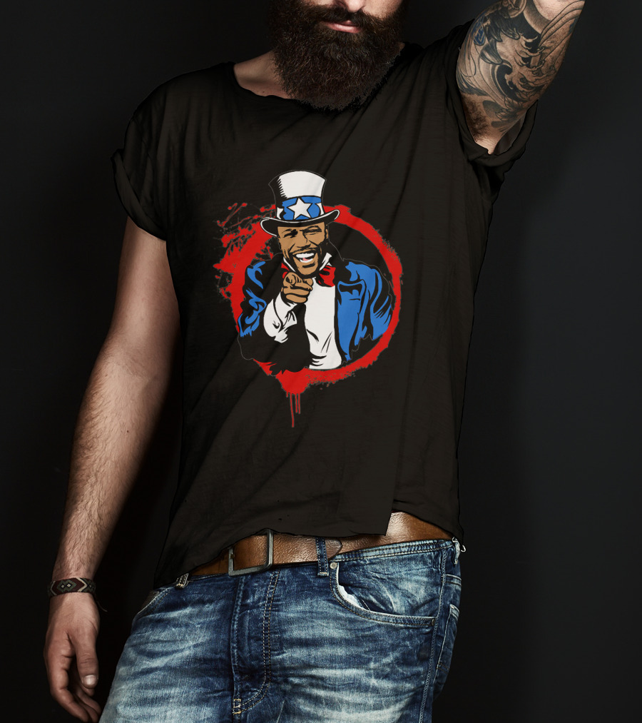 Mayweather Points Uncle Sam Red Circle T-Shirt