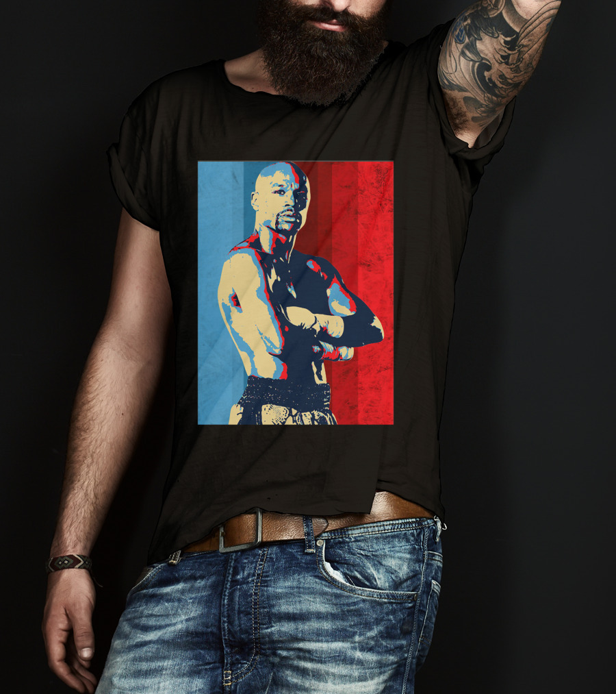 The Money Team Boxing Icon Vintage Red And Blue Stripes T-Shirt