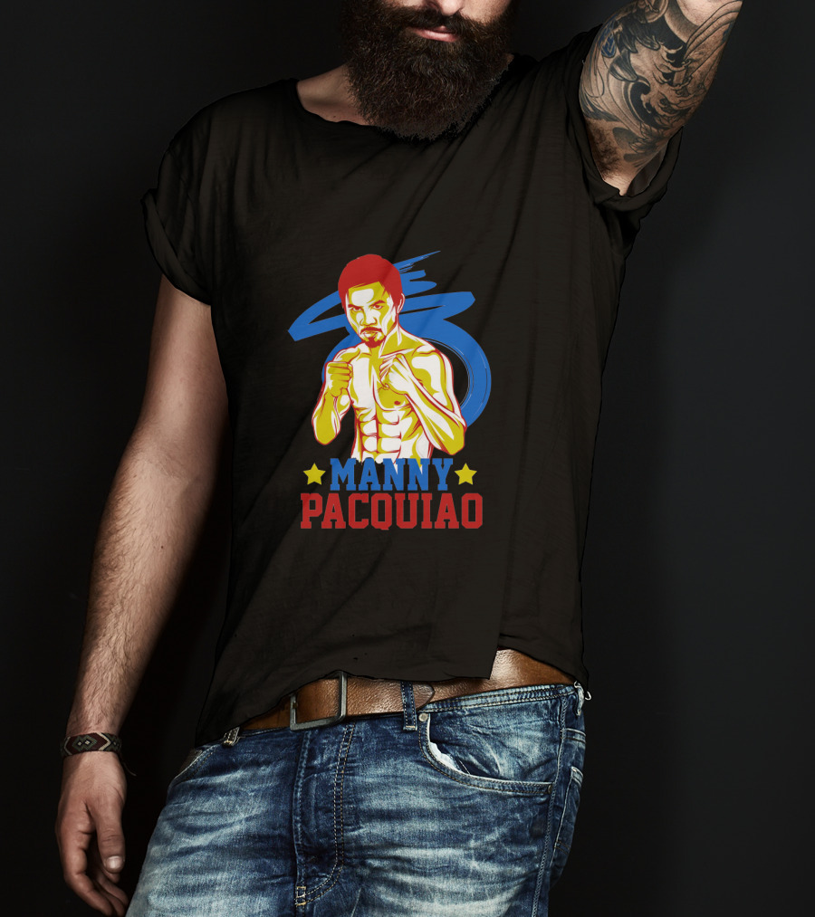 Manny Pacquiao Boxing Legend With Colorful Star T-Shirt