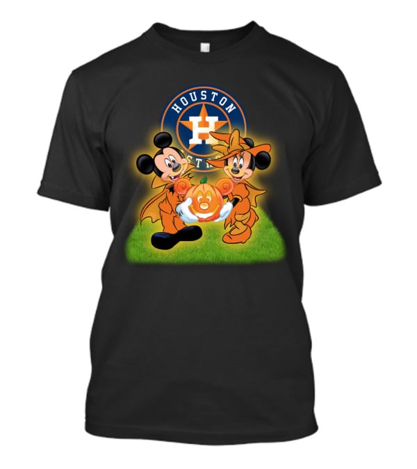 Houston Astros Halloween Mickey And Minnie Pumpkin Magic T-Shirt
