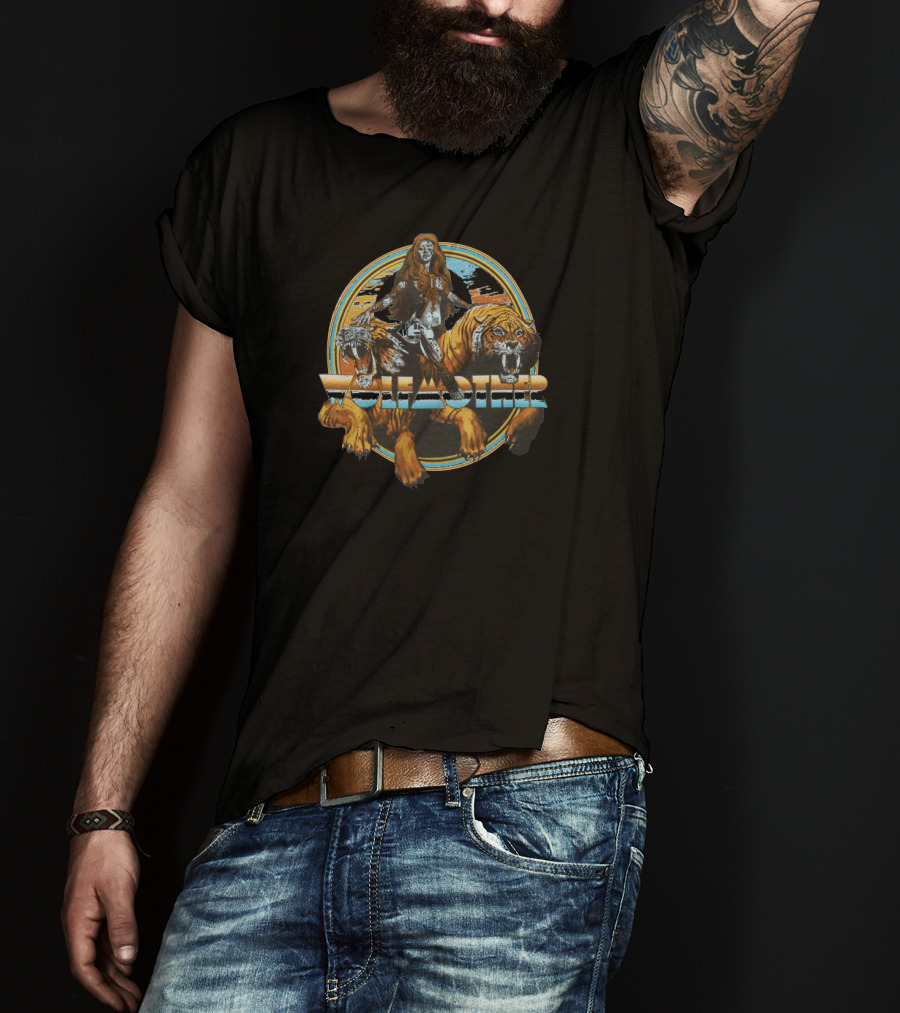 Wolfmother Warrior Riding Fierce Tigers T-Shirt