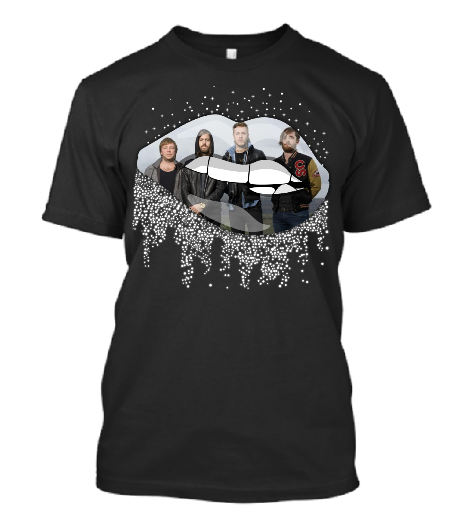 Imagine Dragons Band Inside Glittering Lips T-Shirt